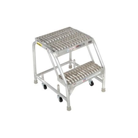 Tri Arc Manufacturing 2 Step Aluminum Rolling Ladder, 16"W Grip Step, W/O Handrails - WLAR002165 WLAR002165